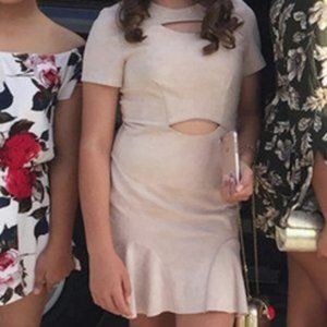 Soft Faux Suede Cut Out Mini Dress